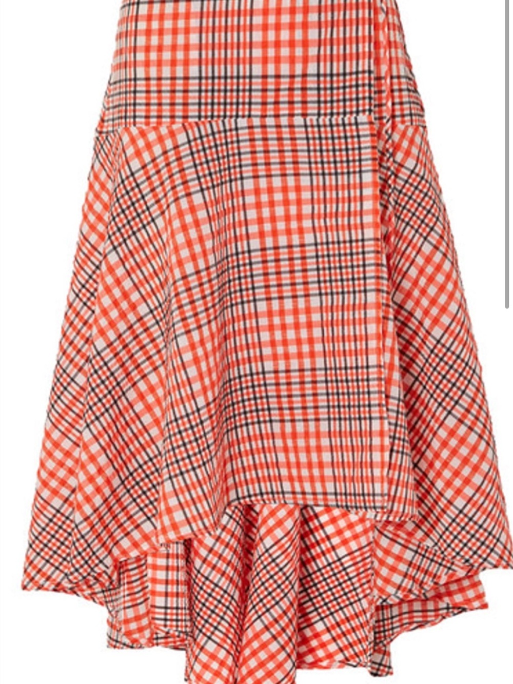 Ganni Charron Checked High-low Wrap Skirt